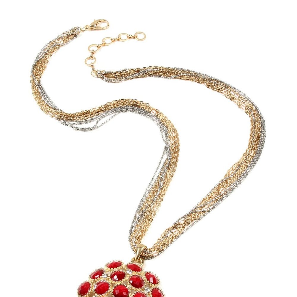 Ruby Austrian Crystal Cleopatra Pendant Necklace - image 2